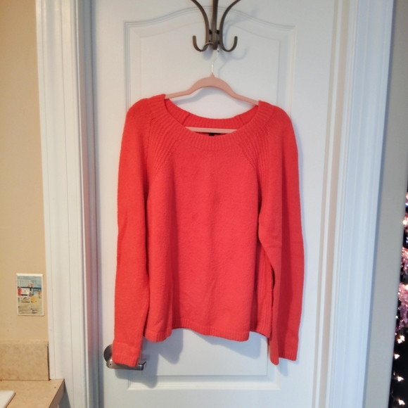 EILEEN FISHER ORGANIC COTTON SWEATER LARGE SALMON COLOR DESIGNER PREPPY - Picture 2 of 7